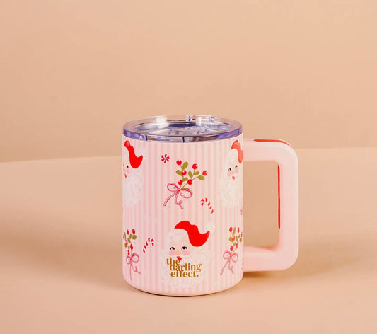 14oz Insulated Mug Holly Jolly Santa