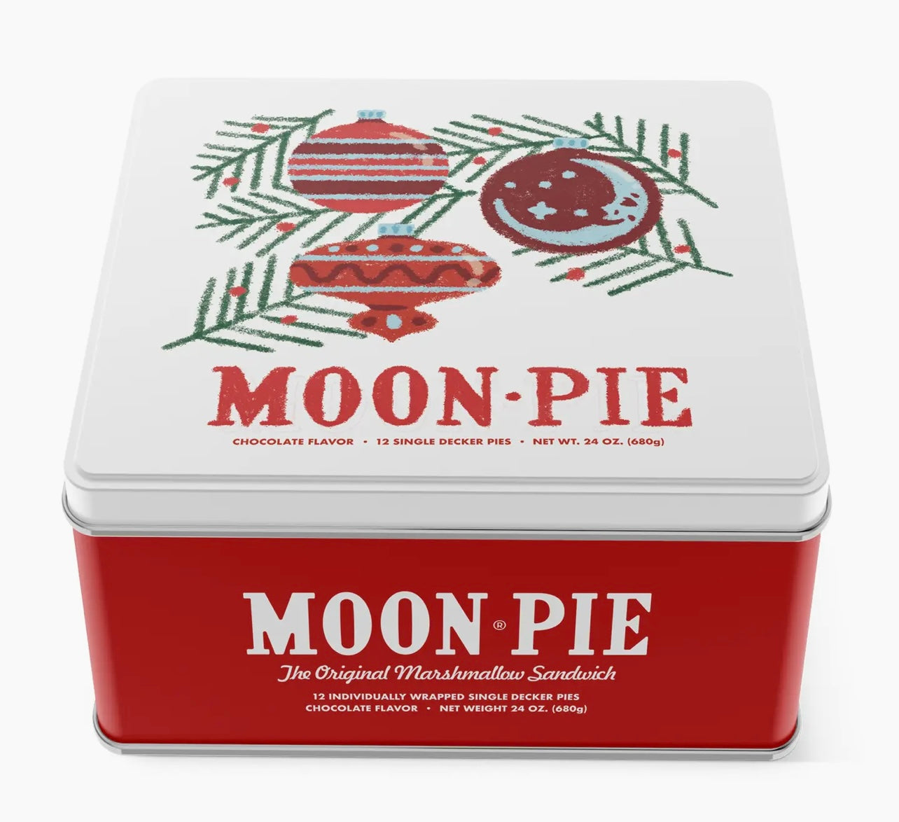 Moonpie Christmas Ornament Tin - Chocolate