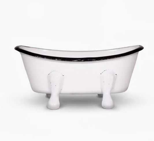 Finch Berry Farmhouse White Metal Bathtub Soap Dish